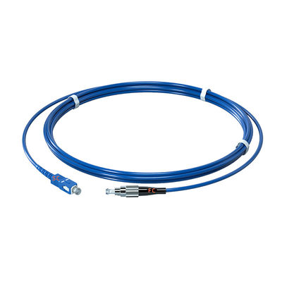 खरीदें FC UPC Connector Blue Single Mode Simplex FTTH Drop Cable Communication Armored Fiber Optic Patch Cord ऑनलाइन निर्माण