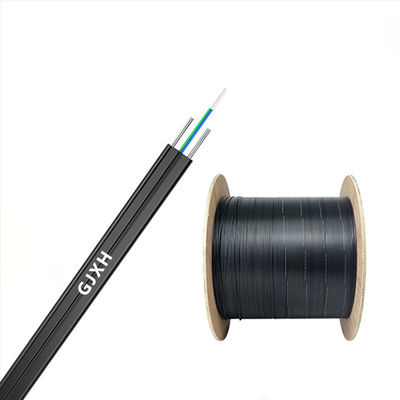 खरीदें Black Flat Drop Fiber Optic Cable HXCOWO GJXH G657A FTTH Flat Drop Fiber Cable ऑनलाइन निर्माण