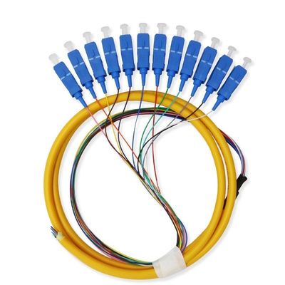 खरीदें 12 Core Single Mode SC Fiber Pigtail Cable for Networks Communication System Flexible ऑनलाइन निर्माण