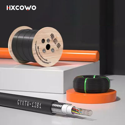 खरीदें High Speed HXCOWO Aerial Single Mode GYXTW Outdoor 12Core G652D Tube HDPE Jacket Armoured Fiber Optical Cable ऑनलाइन निर्माण