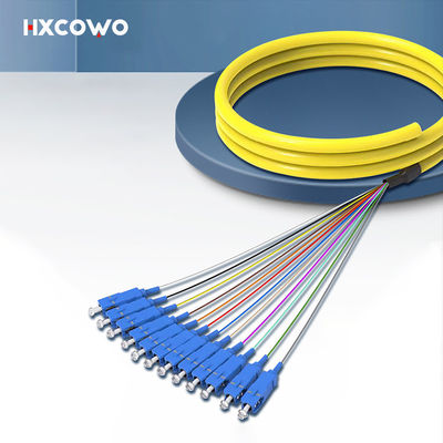 खरीदें HXCOWO SC Fanout SM 12 Core Fiber Optic Bundle Pigtail PVC LSZH Wavelength 850nm/1310nm/1550nm ऑनलाइन निर्माण