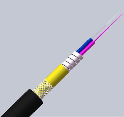खरीदें LSZH Jacket 5.0mm OS2 G652D Singlemode Armored Fiber Optic Cable for Networks ऑनलाइन निर्माण