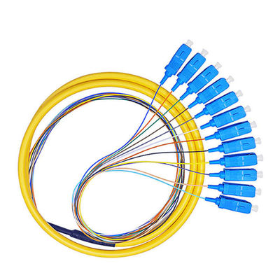 खरीदें Customized Lengths HXCOWO 12 Color Multimode OM4 SC Connector 0.9mm Fiber Optic Pigtail ऑनलाइन निर्माण