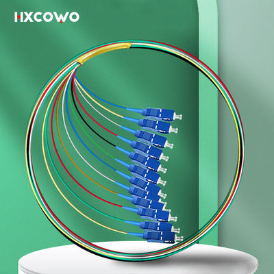 खरीदें FTTX HXCOWO 12 Color Fiber Optical Pigtail SC UPC Single Mode G657A 0.9mm G652D ऑनलाइन निर्माण