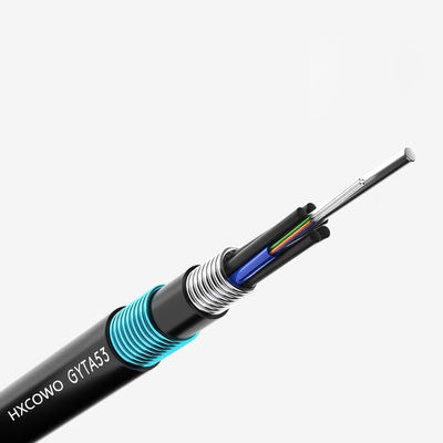 खरीदें HXCOWO GYTA53 48 Core G652D PE Underground Armored Fiber Optic Cable with LSOH Jacket ऑनलाइन निर्माण