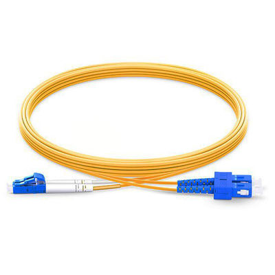 खरीदें 3m LC UPC To SC UPC Duplex 2.0mm Yellow Fiber Optic Patch Cord Single Mode For FTTX ऑनलाइन निर्माण