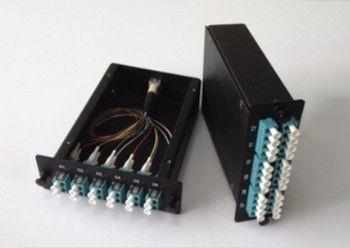 खरीदें Black Fiber Patch Panel 24 Port MTP MPO Module Fiber Optic Patch Panel ऑनलाइन निर्माण