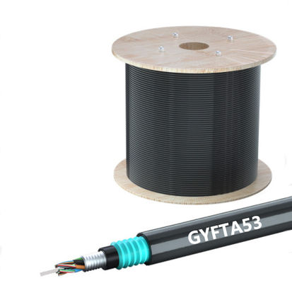 खरीदें GYFTA53 Outdoor Armored Fiber Optic Cable with Wooden Drum Packaging OEM ODM Service and Low Loss High-Speed Fusion Welding ऑनलाइन निर्माण